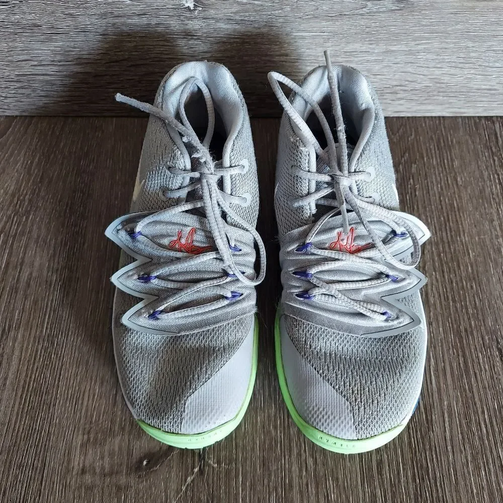 Nike Kyrie 5 PS Irving Wolf Grey Lime Kid Shoes Sneakers Size 2Y
